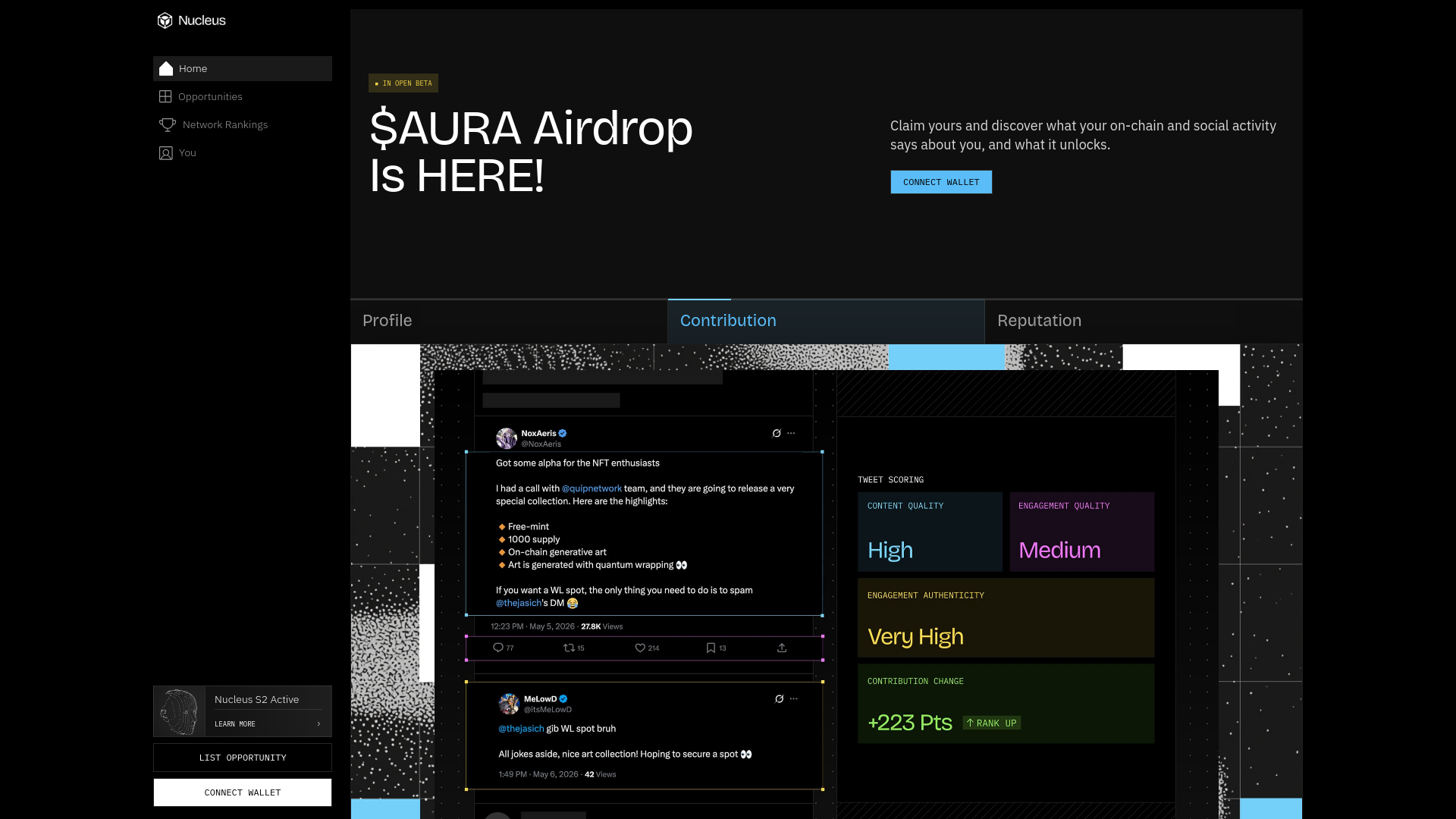 Screenshot of nucleuscodes.xyz