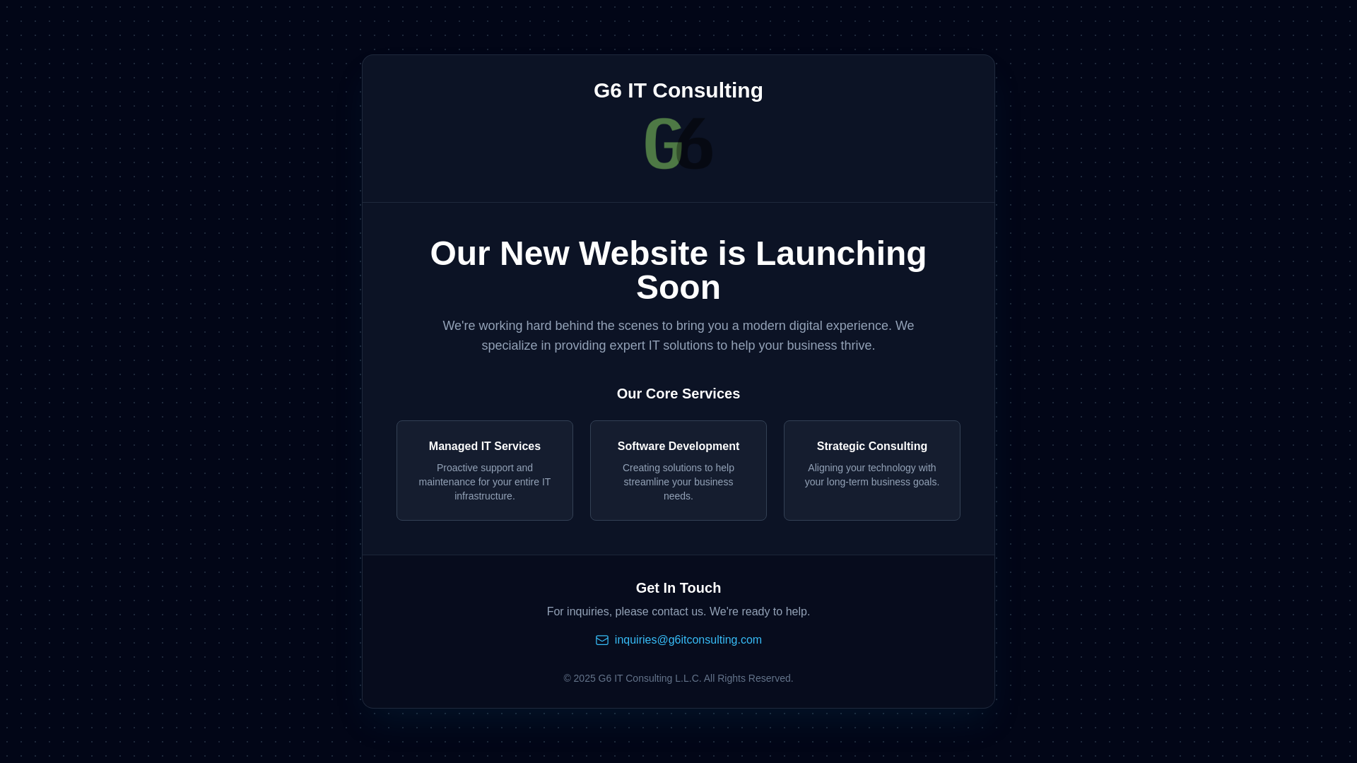 Stored capture of g6itconsulting.com