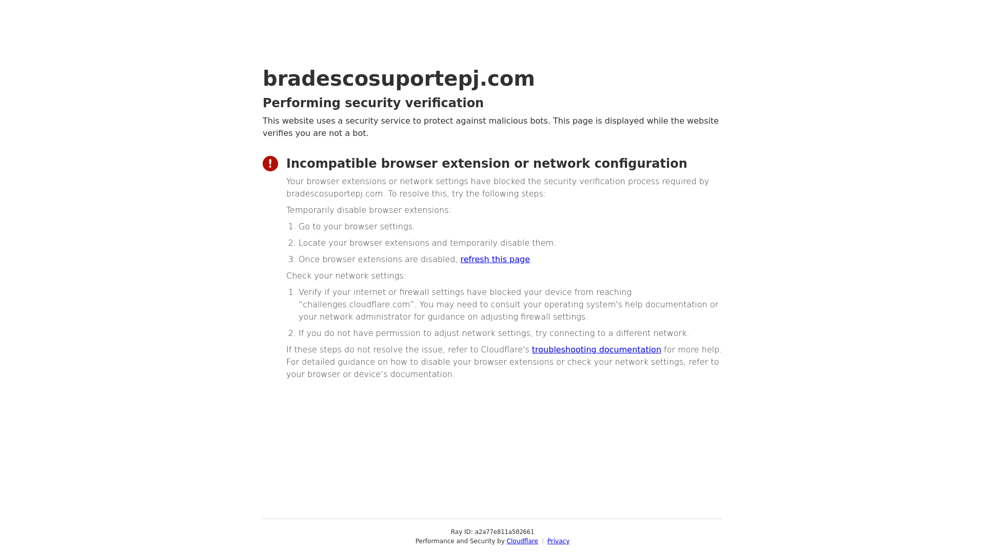 Screenshot of bradescosuportepj.com