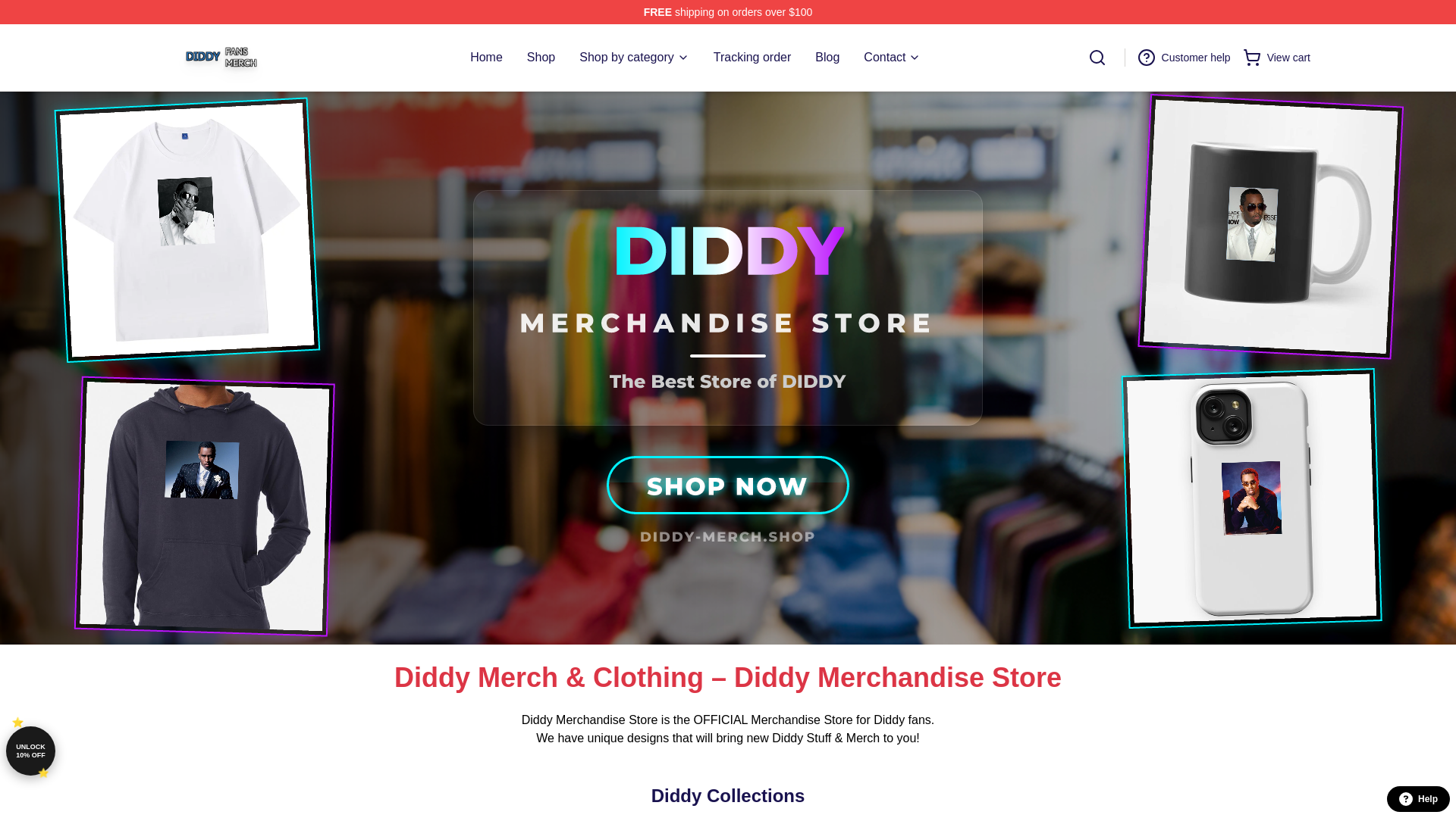Screenshot of diddy-merch.shop