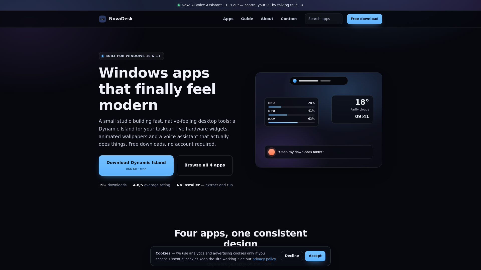 Screenshot of novadesk.lol