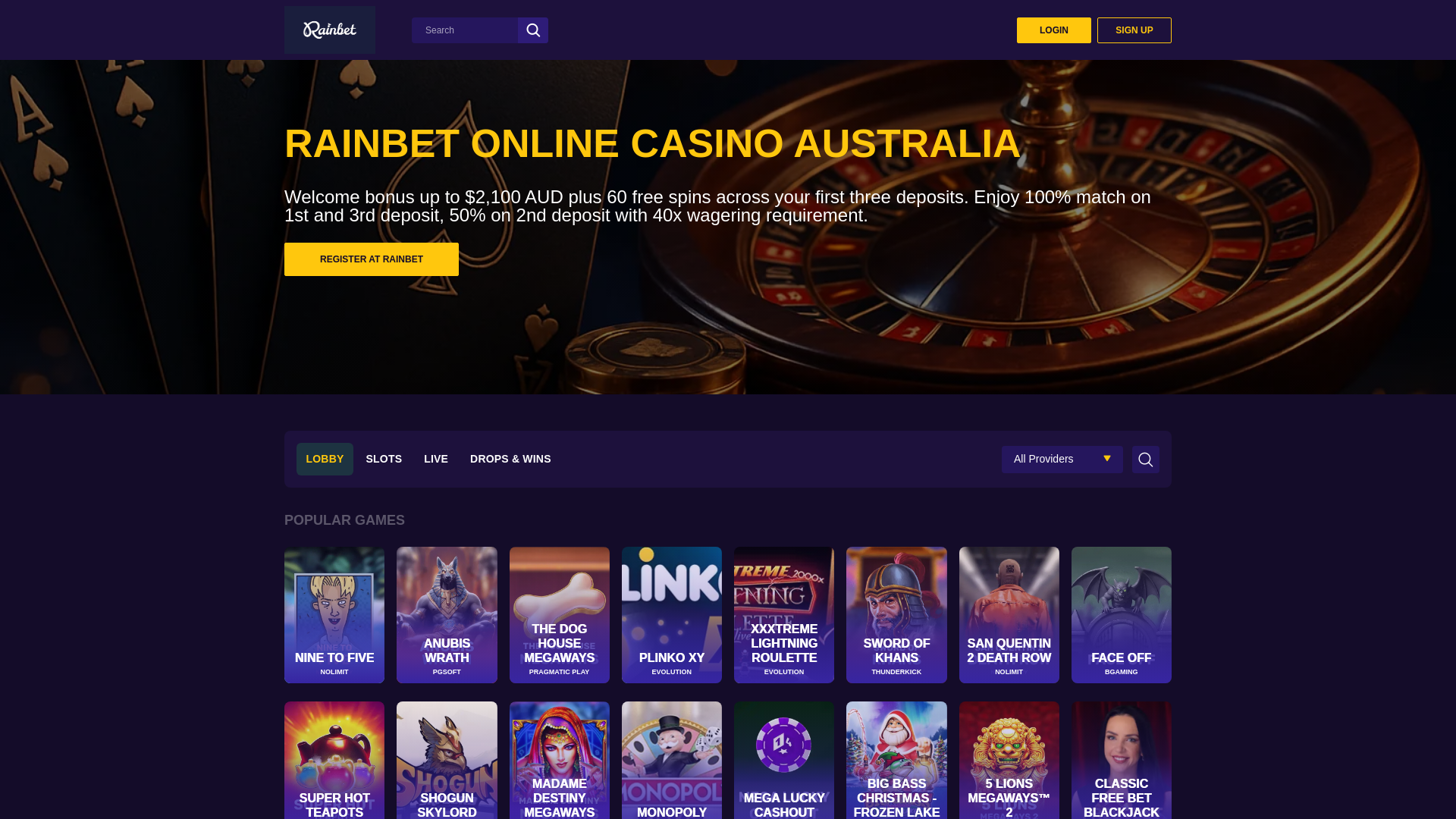 Screenshot of rainbet-aus.club