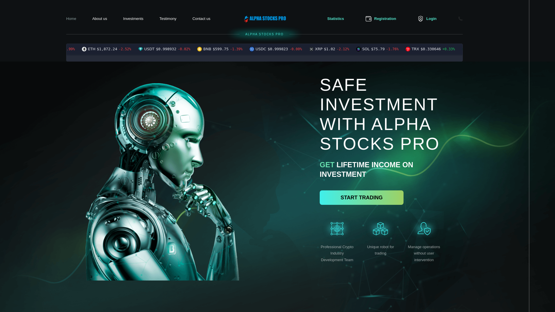 Screenshot of alphastockspro.com