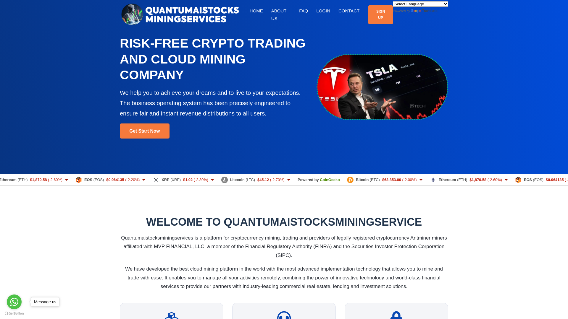 Screenshot of quantumaistocksminingservices.cc