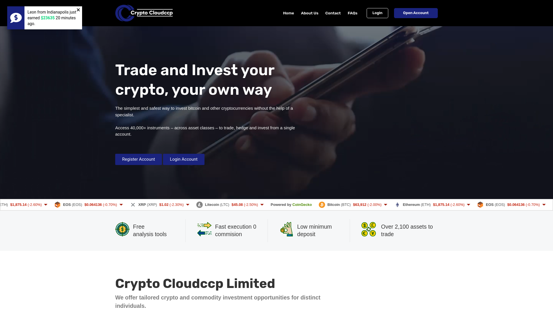 Screenshot of cryptocloudccp.com