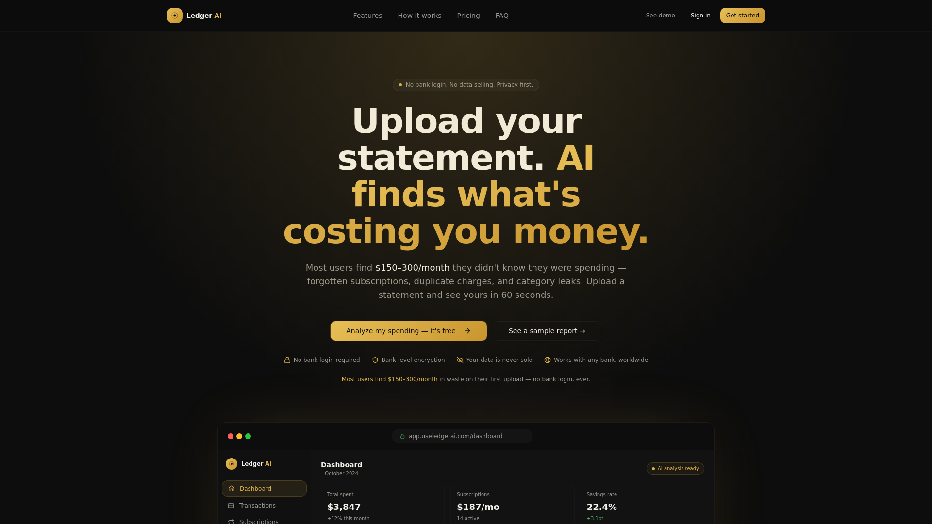 Screenshot of useledgerai.com