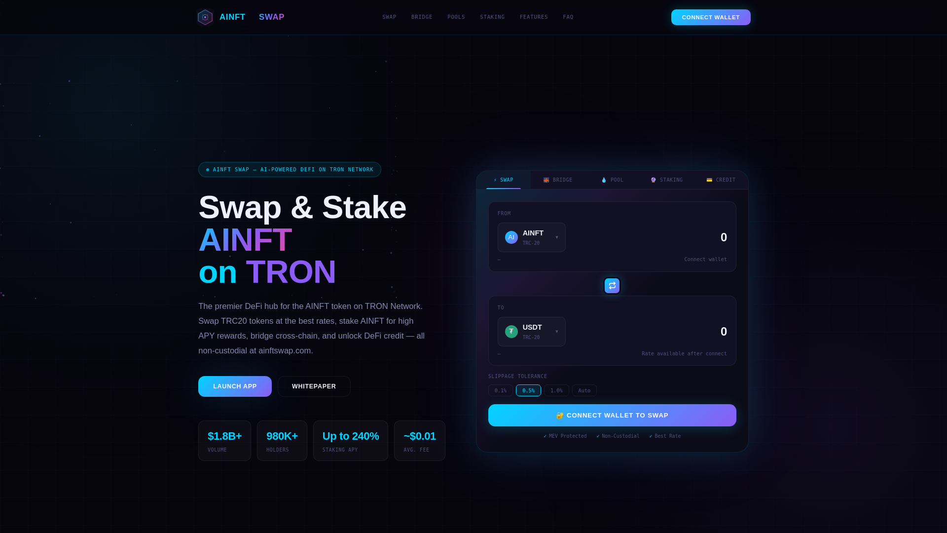 Screenshot of ainftswap.com