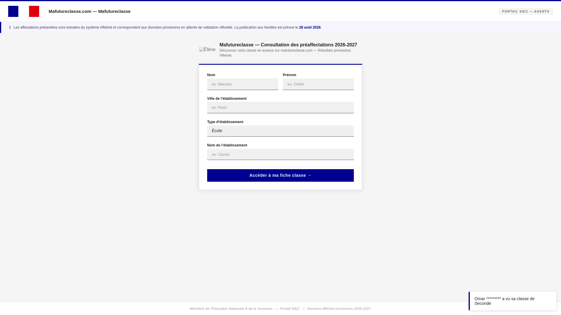 Screenshot of mafutureclasse.com