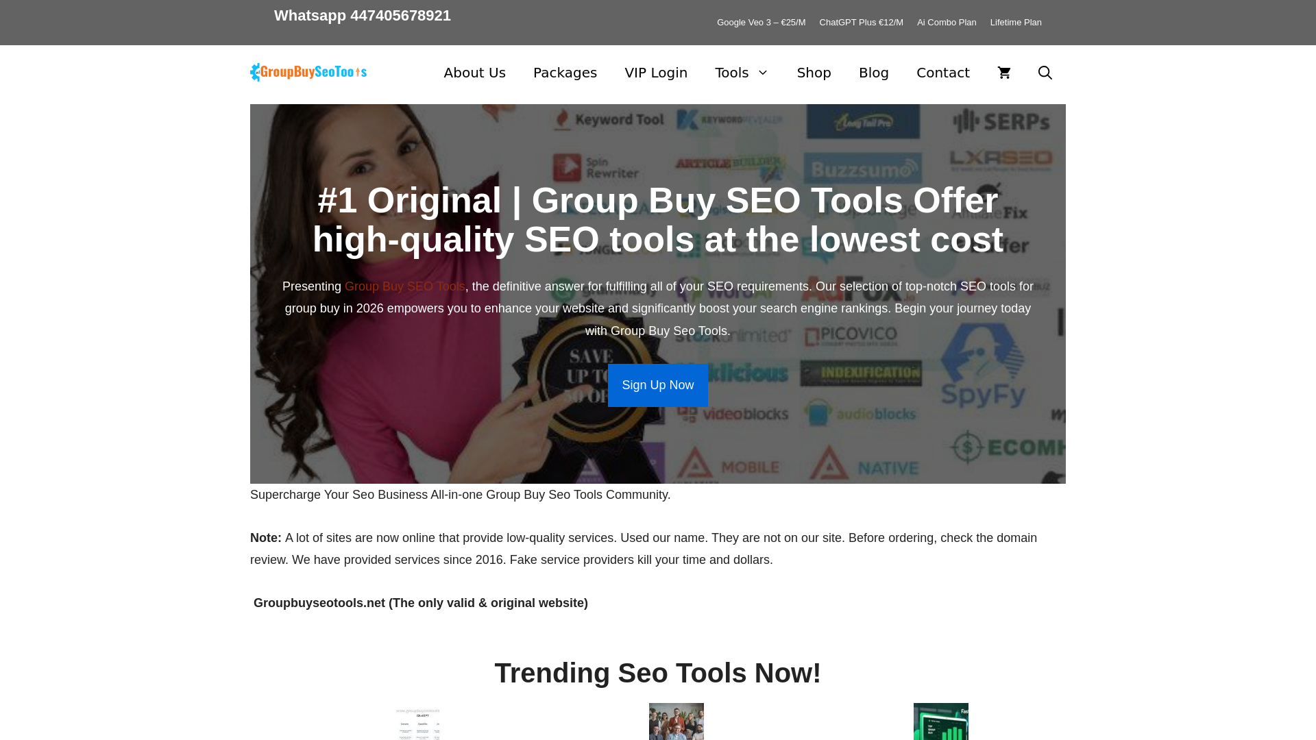 Screenshot of groupbuyseotools.net