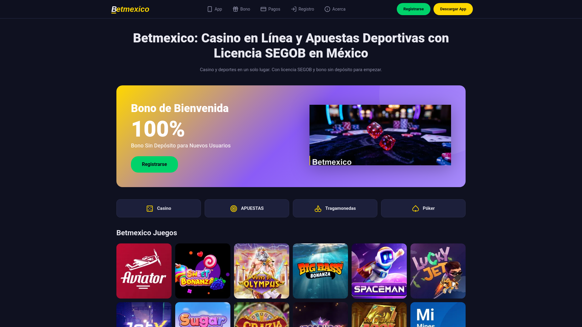 Screenshot of betmexico-bet.com.mx