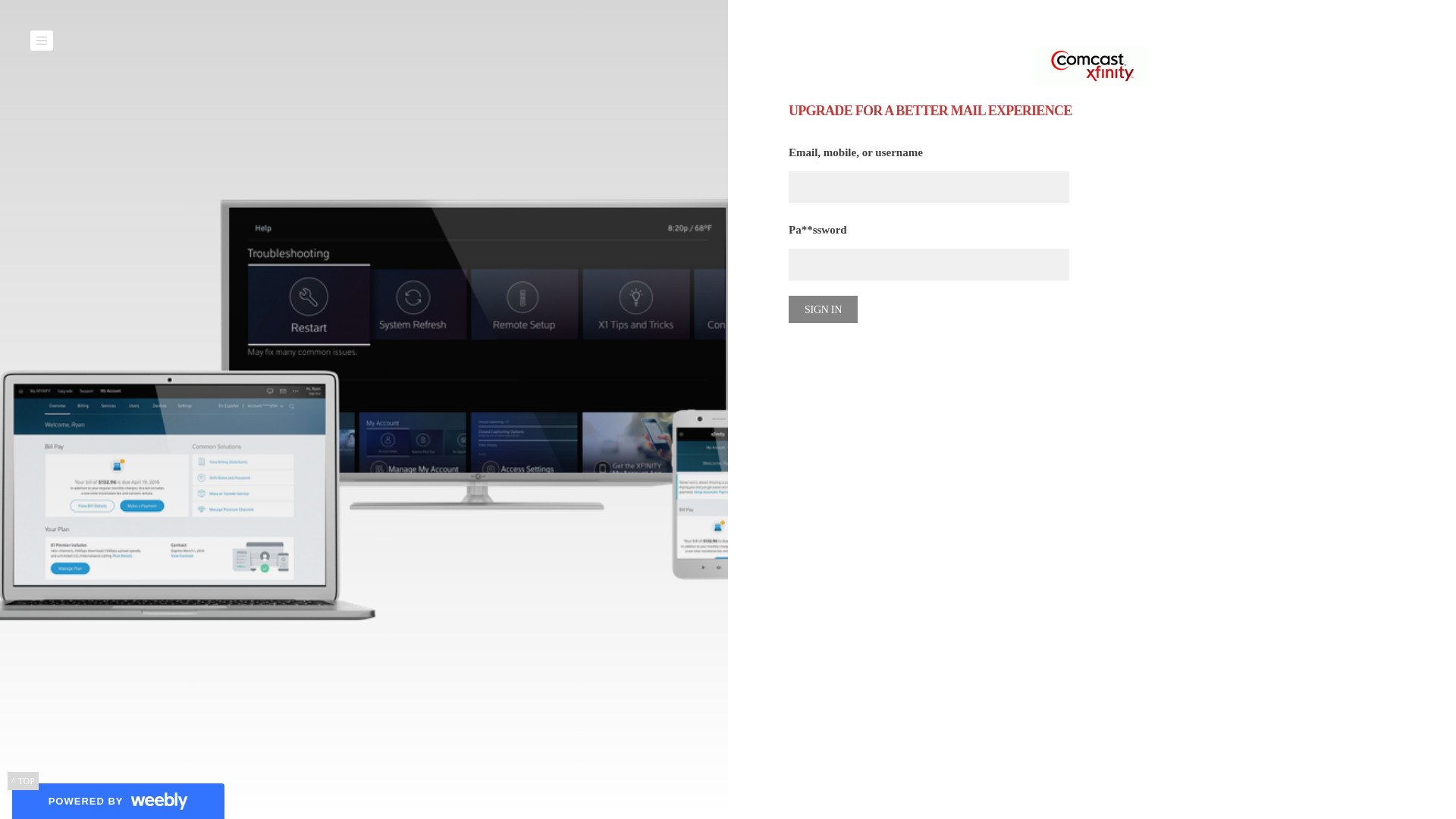 Screenshot of xfinitymedia.weebly.com