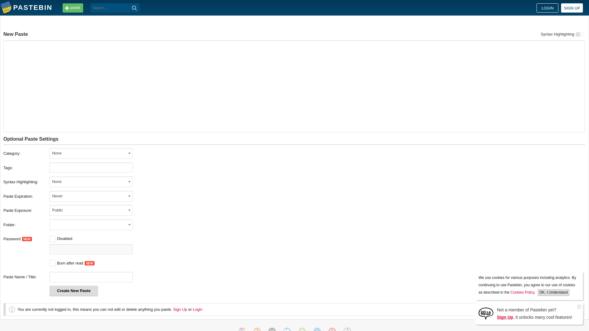 Stored capture of pastebin.com