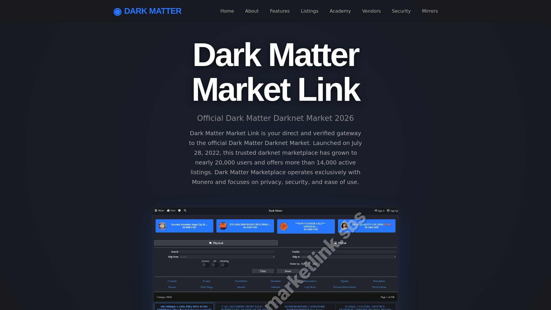Screenshot of darkmatter-marketlink.sbs