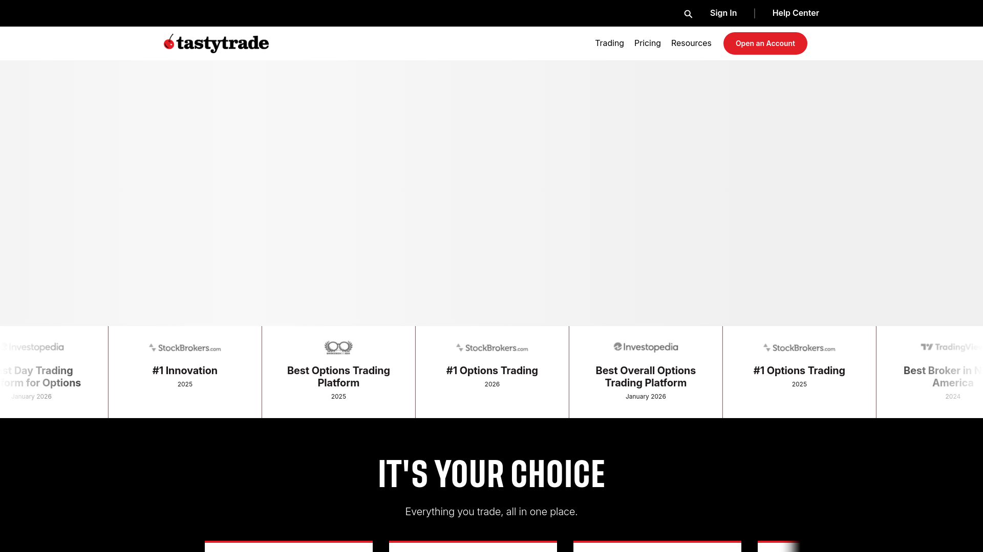 Stored capture of tastytrade.com