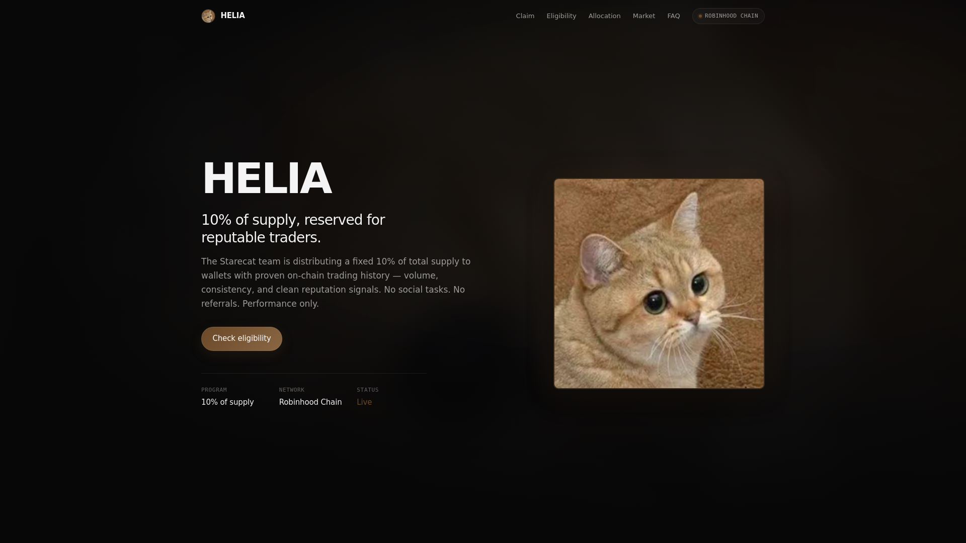 Screenshot of starecat.memepage.io