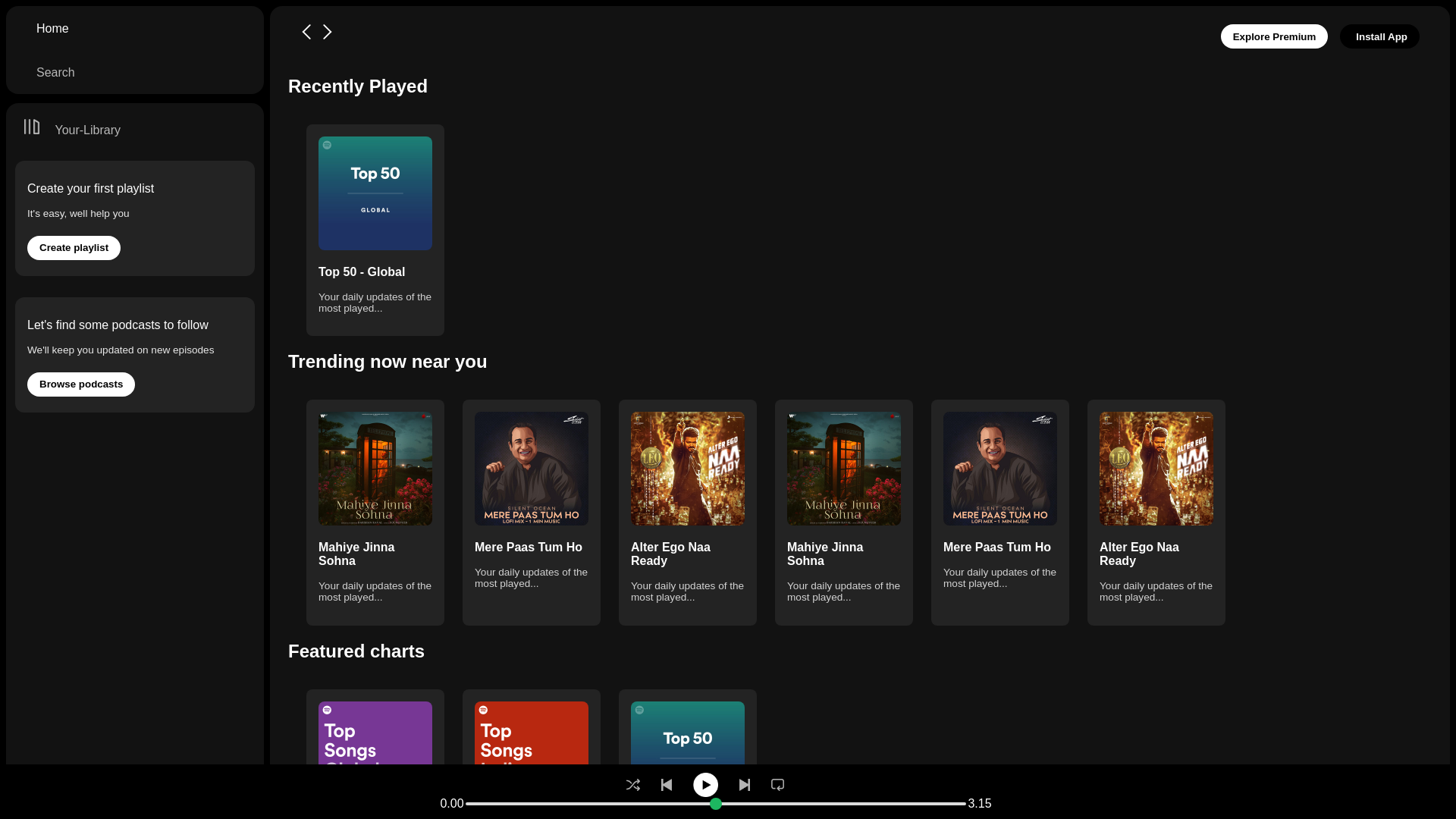 Screenshot of spotify-clonee3e507.netlify.app