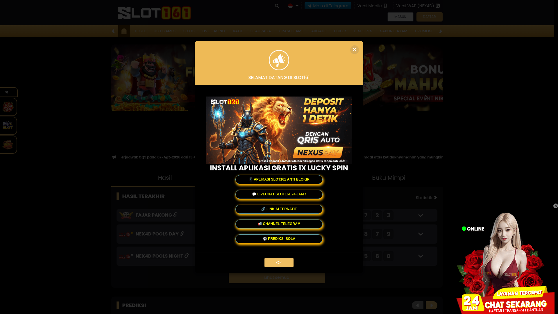 Screenshot of slot161.com