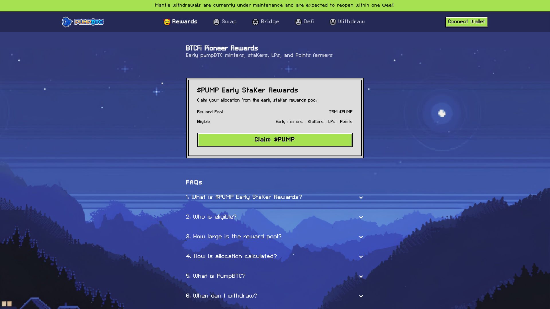 Screenshot of claims-pumpbtc.xyz