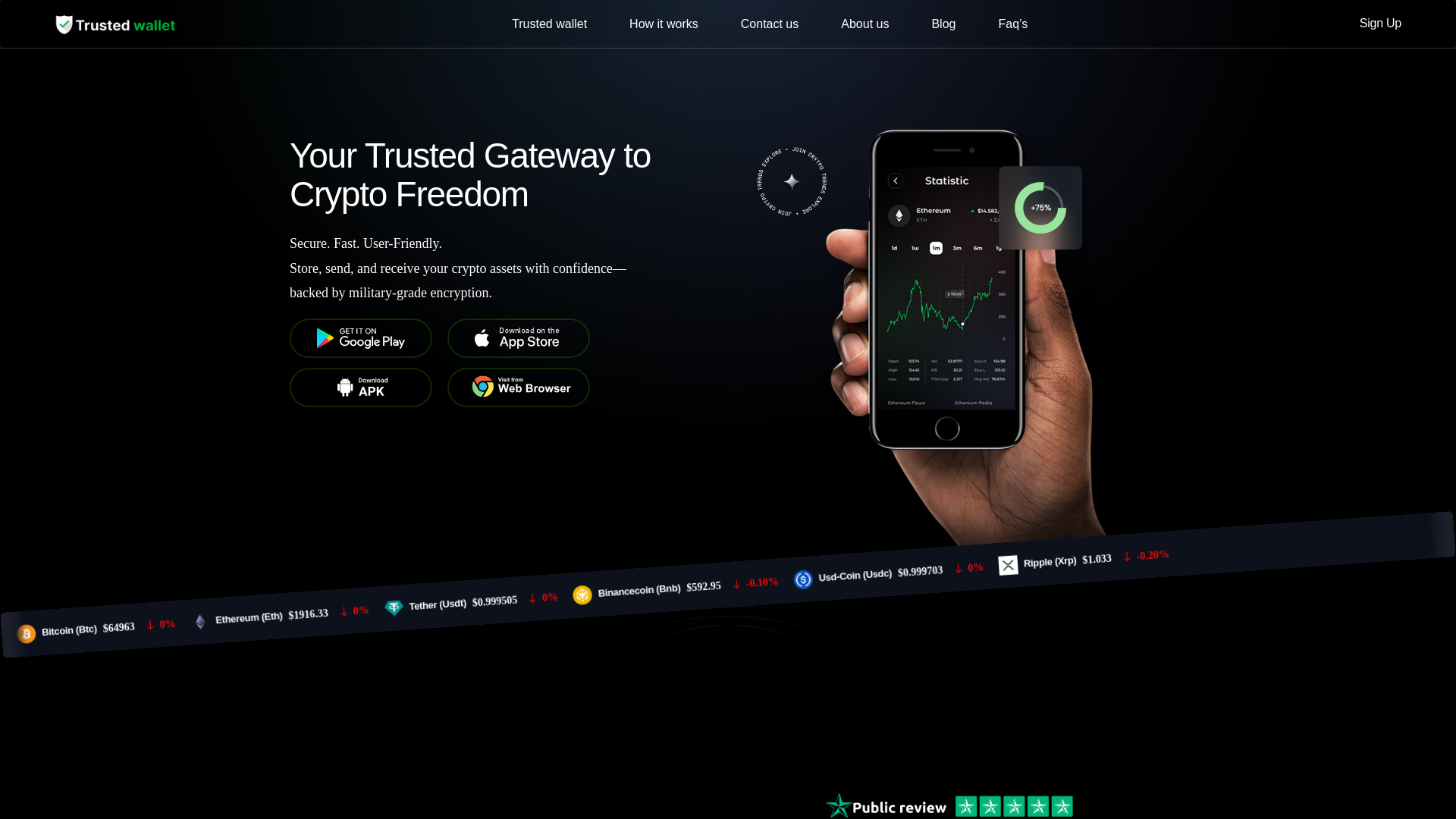 Screenshot of trustedwallet.app