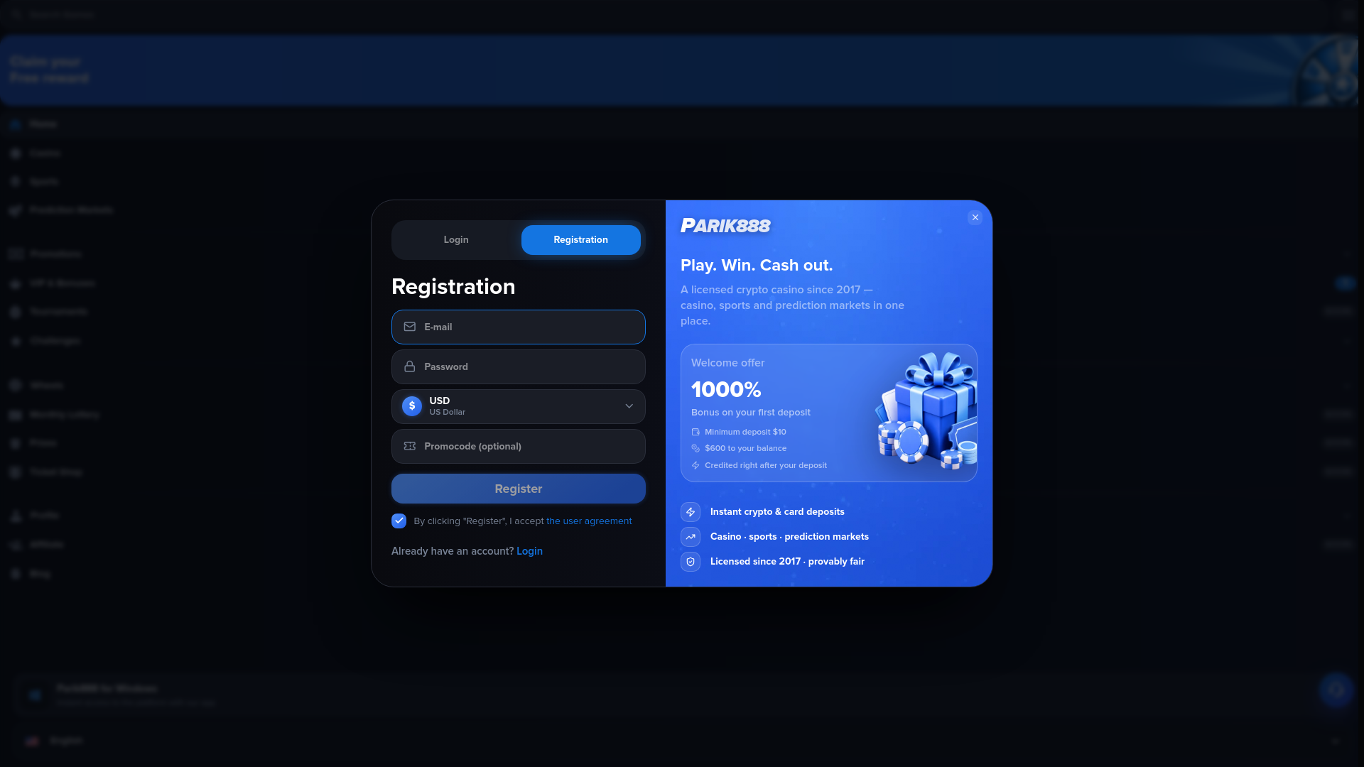 Screenshot of parik888.com