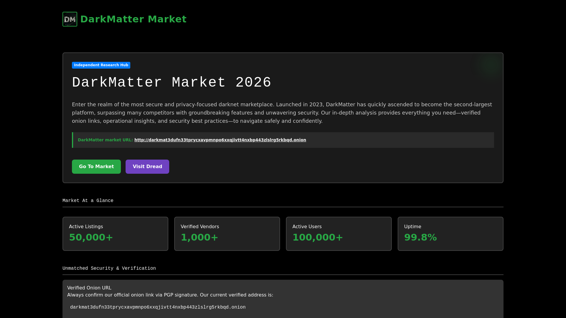 Screenshot of dark-matter-market-links.com