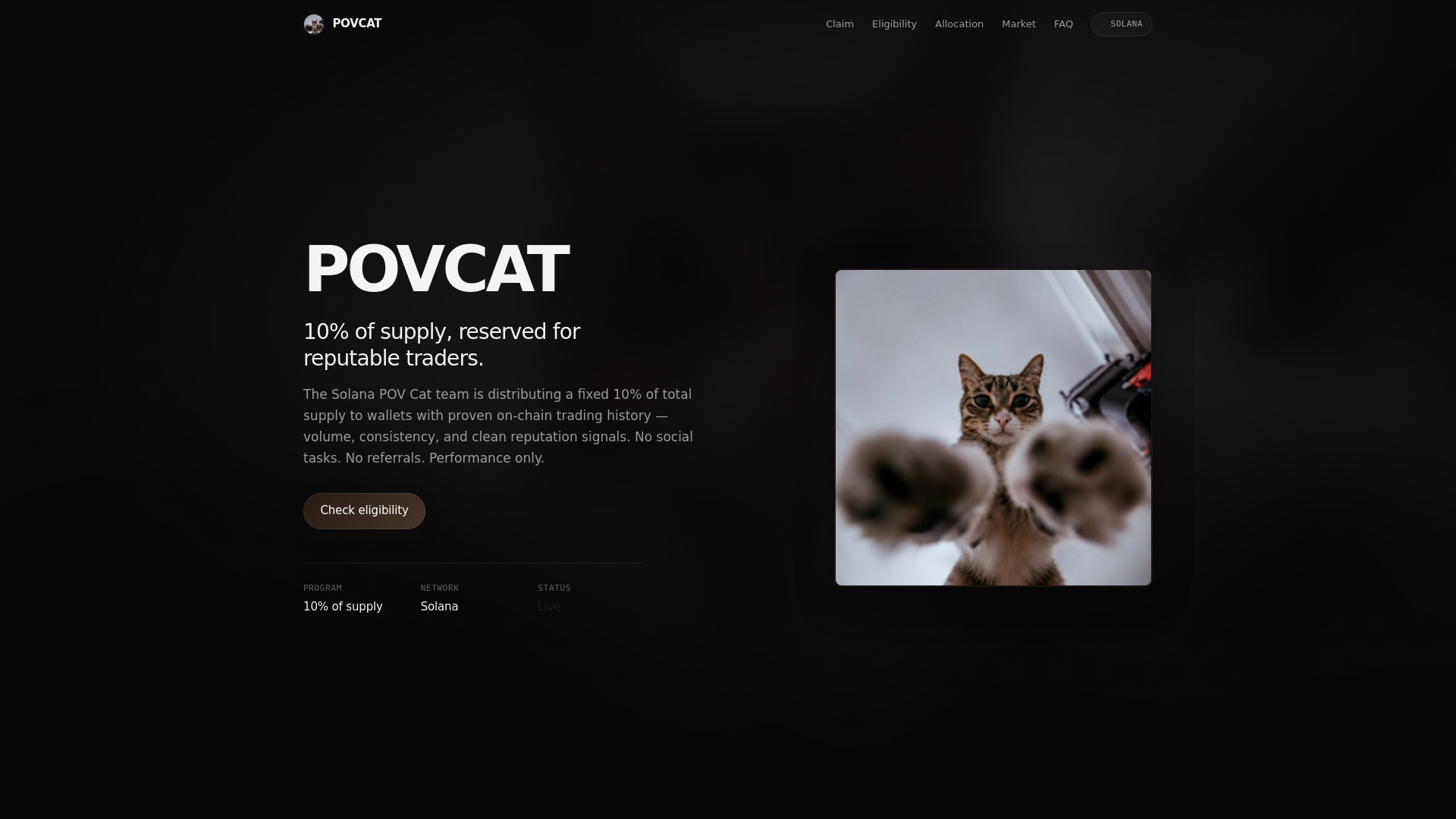 Screenshot of povcat.memepage.io