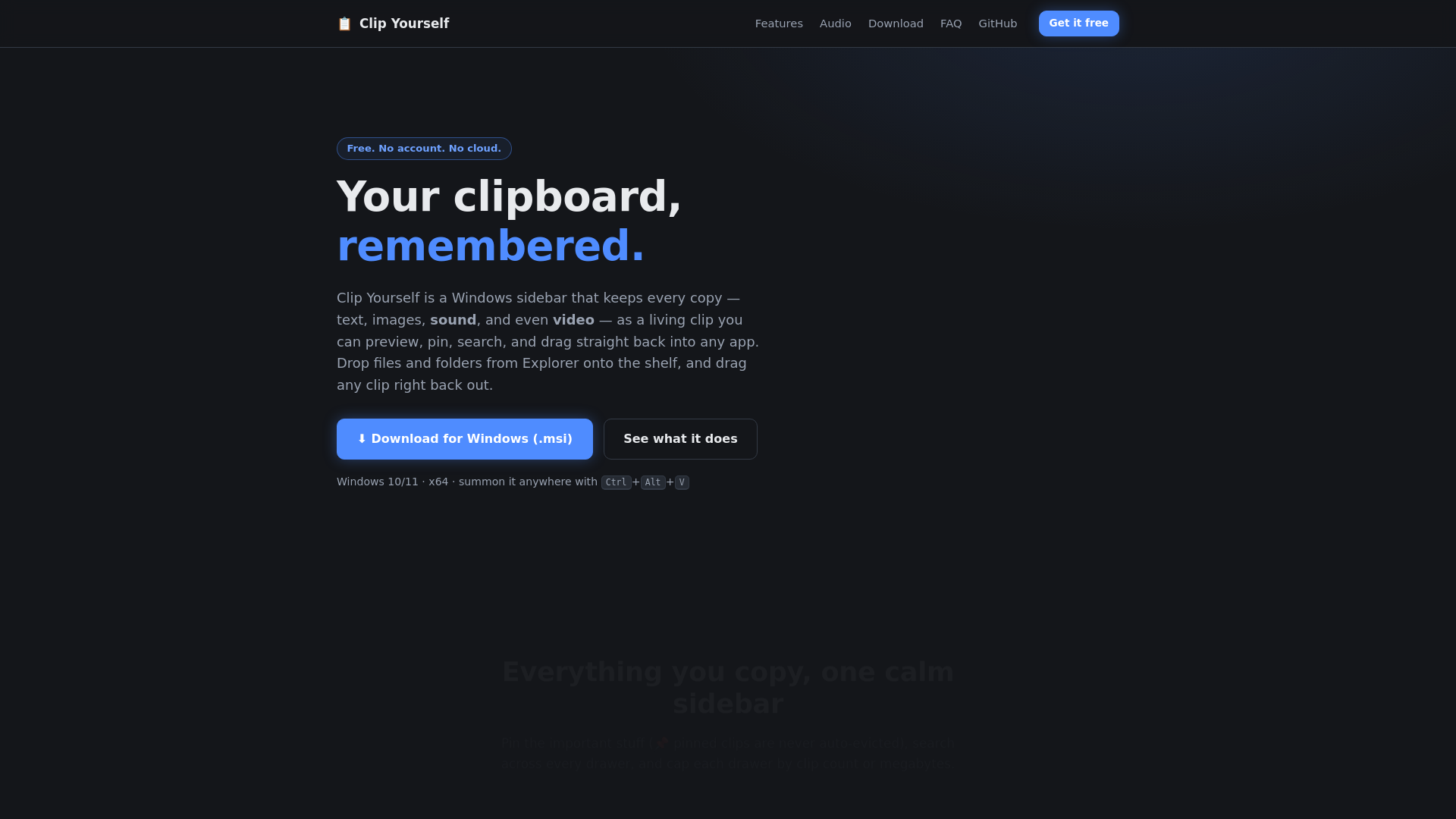 Screenshot of clipyourself.com