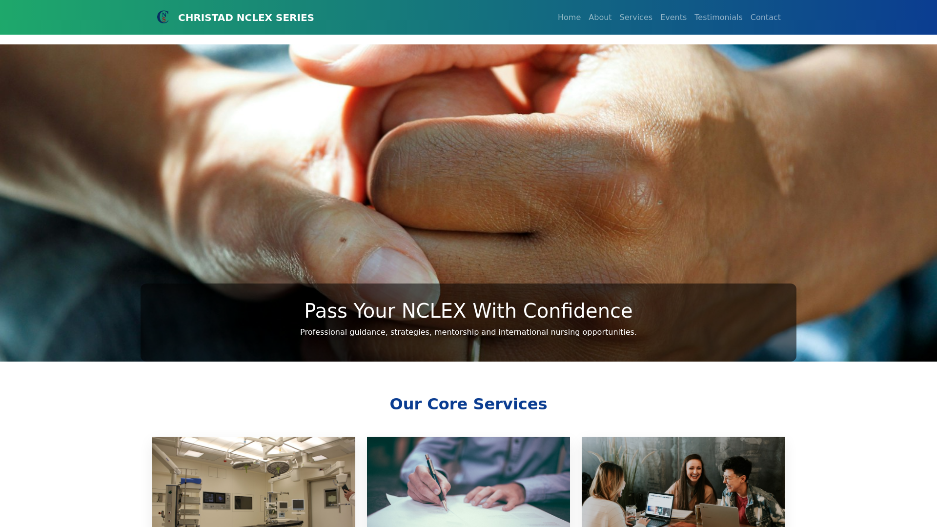 Screenshot of christadnclexseries.com