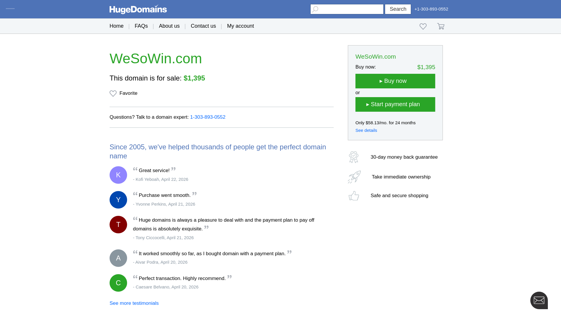 Screenshot of wesowin.com