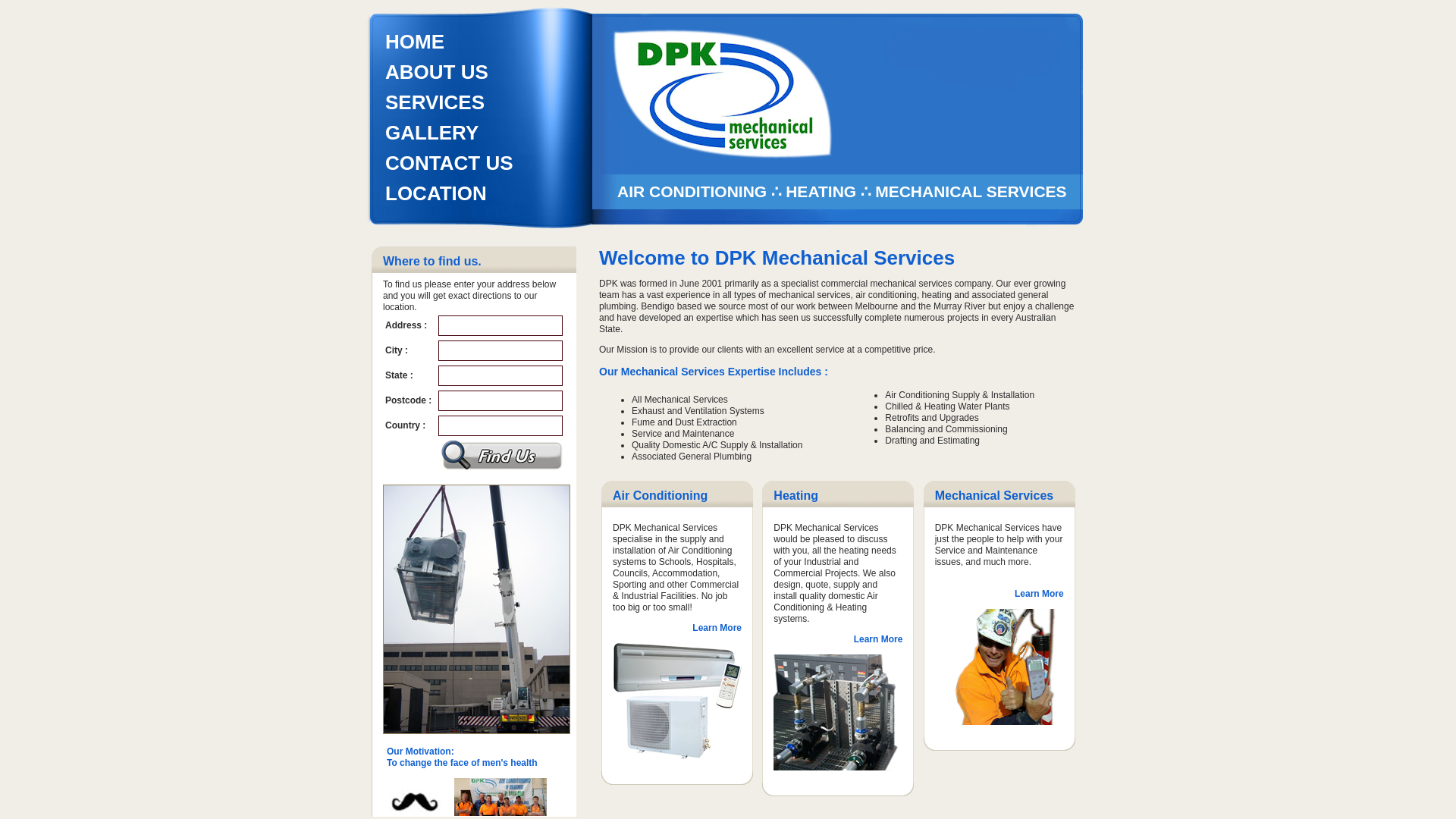 Screenshot of dpkmechanical.com.au