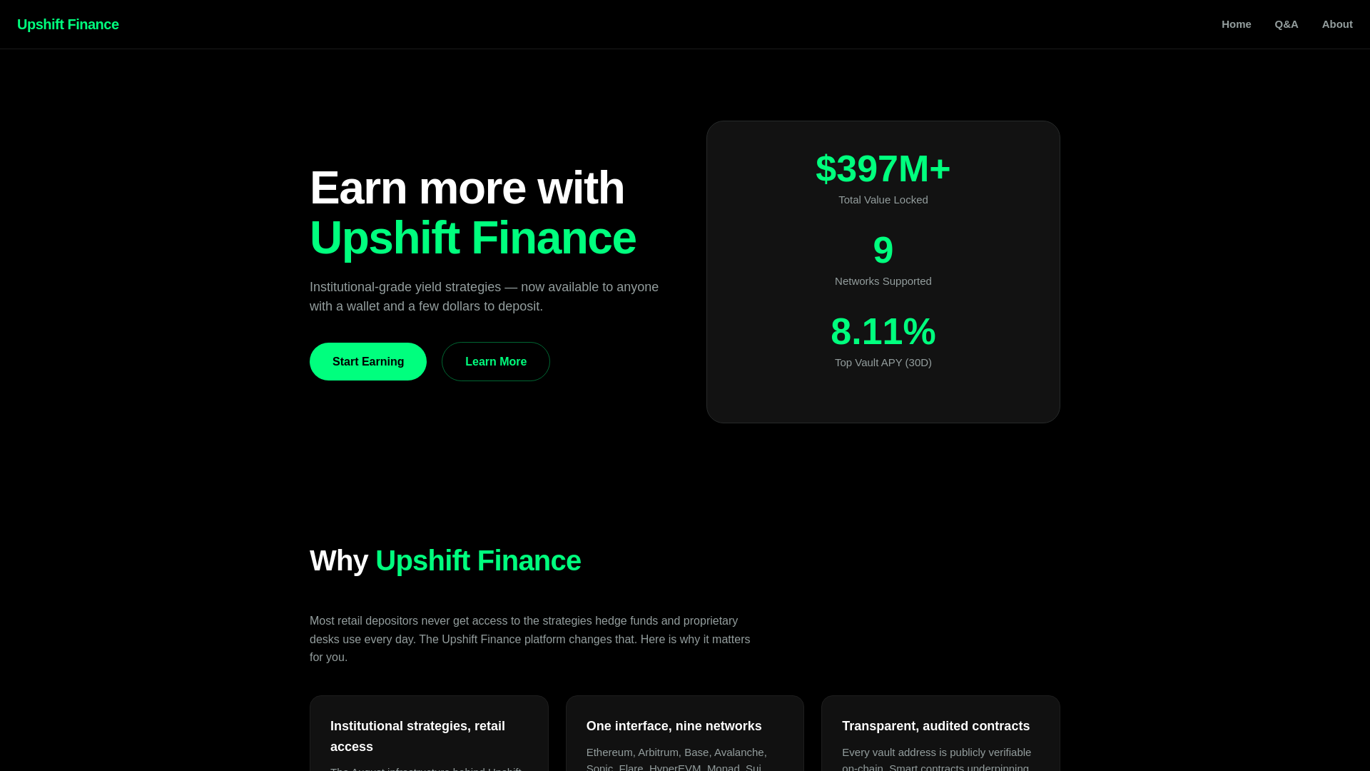 Stored capture of upshiftfinance.org