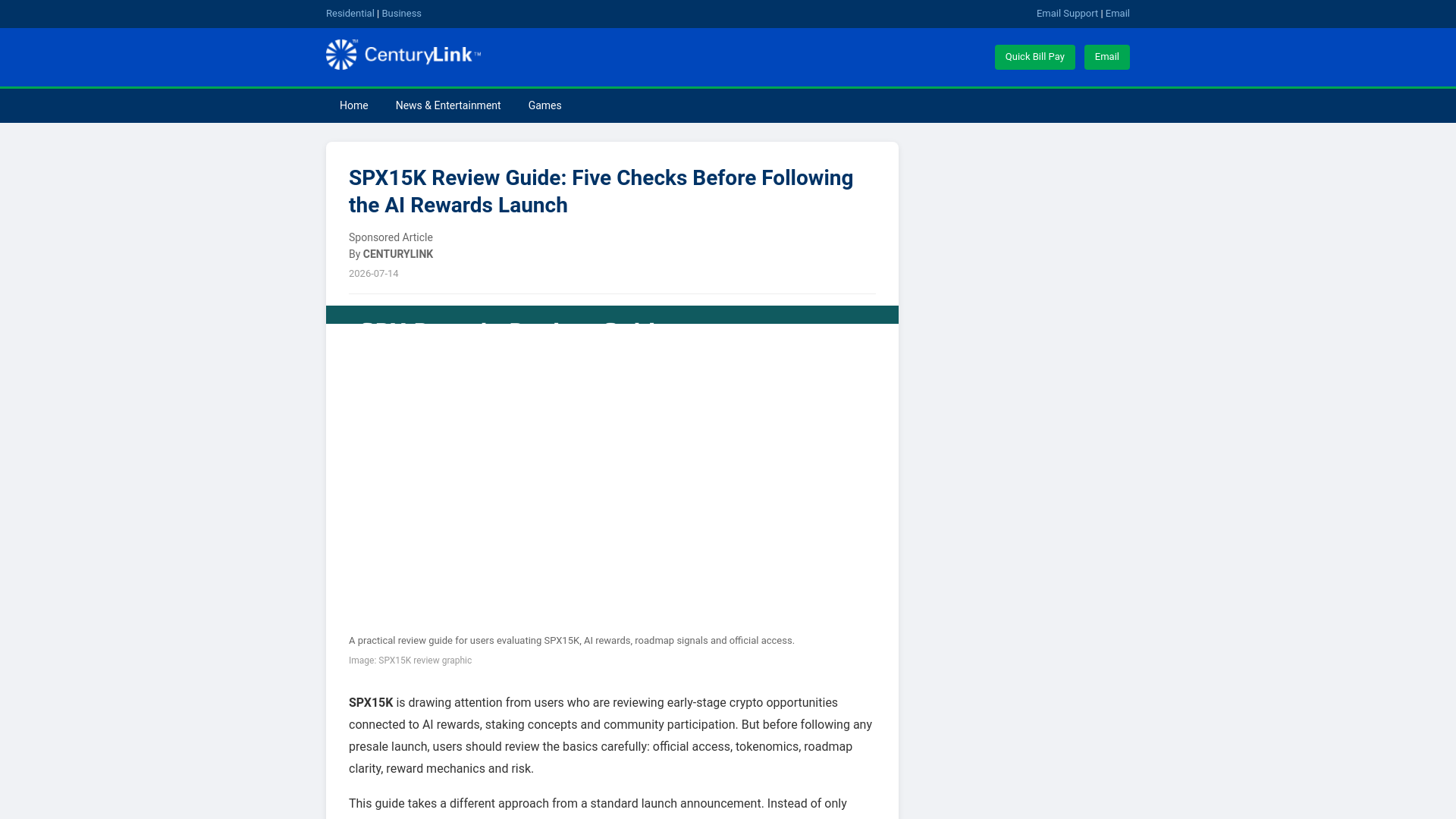 Screenshot of spx15k-centurylink.com