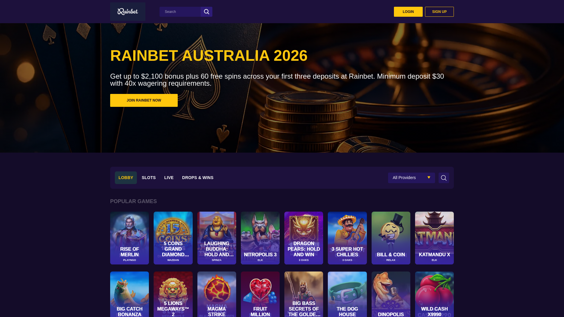 Screenshot of rainbet-aus.site