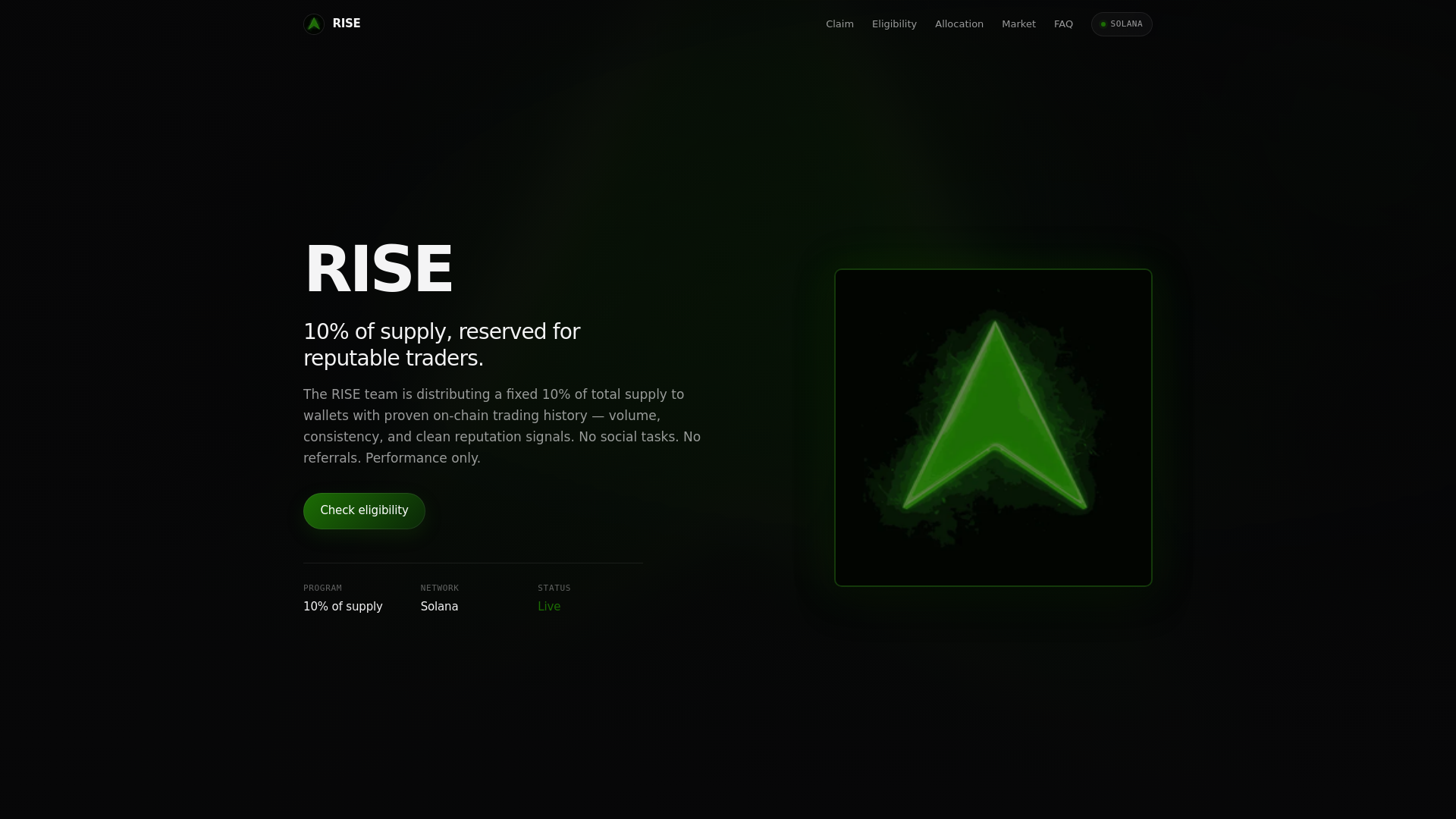 Screenshot of rise.memepage.io