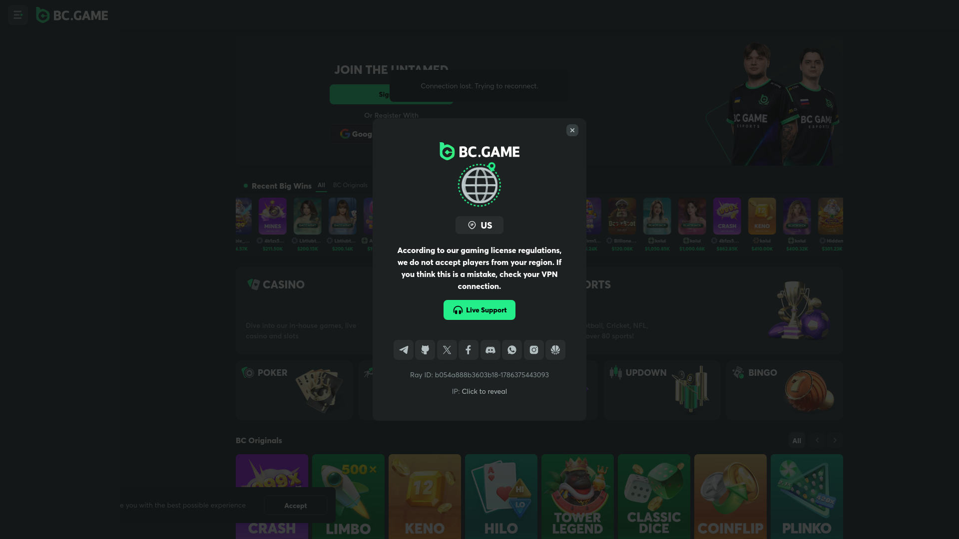 Screenshot of bcgameca1.com
