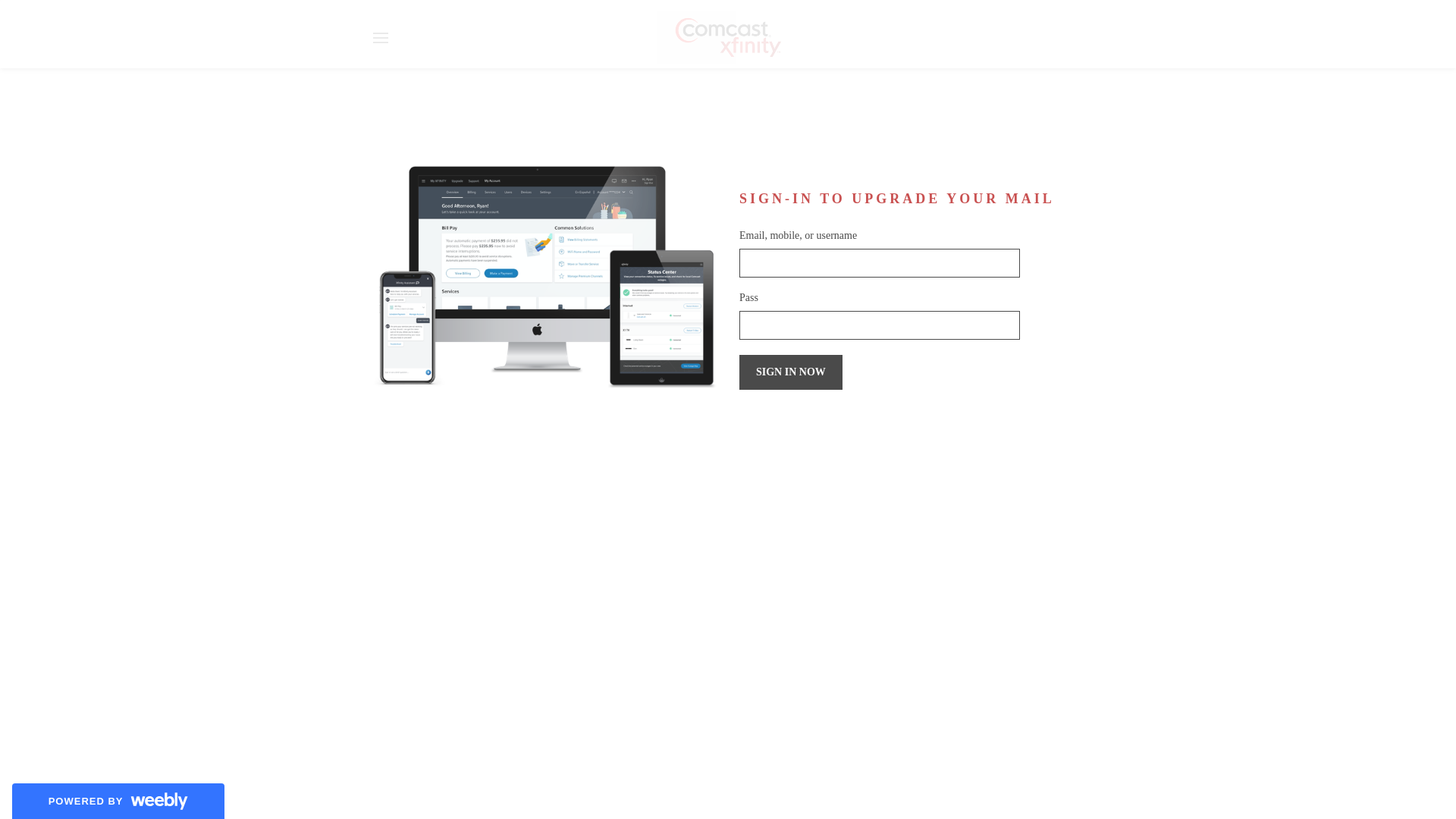 Screenshot of xfinitycomhelp.weebly.com