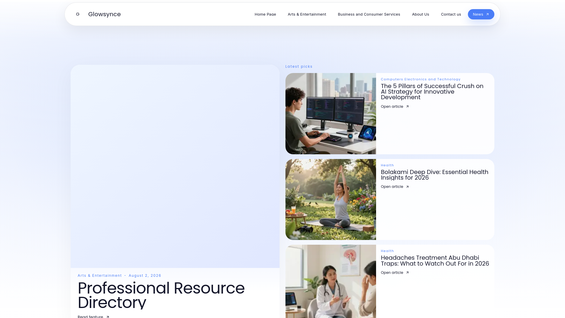 Screenshot of glowsynce.com