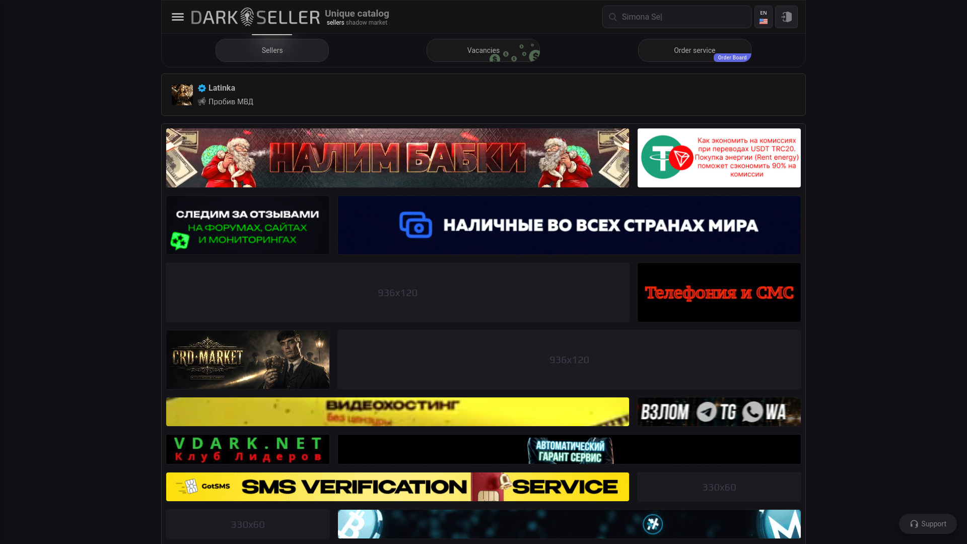 Screenshot of darkseller.cc