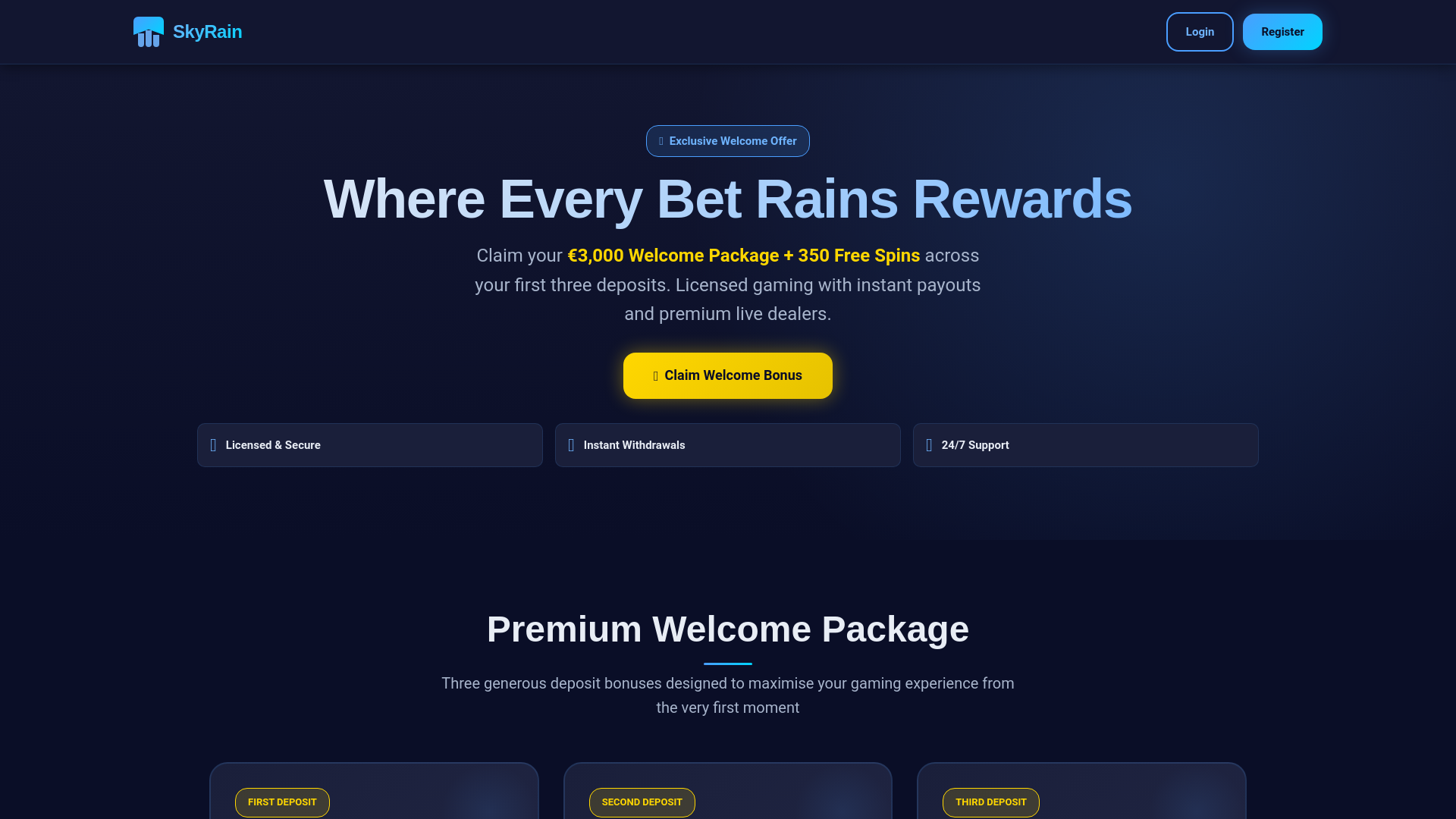 Screenshot of skyrainbet.io