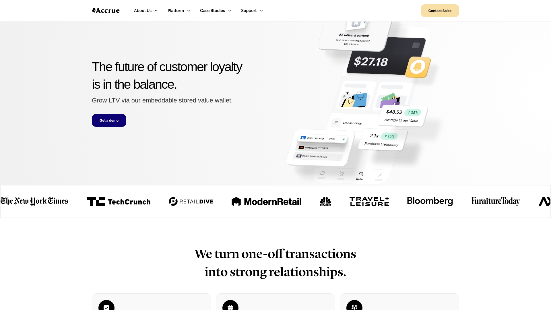 Screenshot of theaccruewallet.com