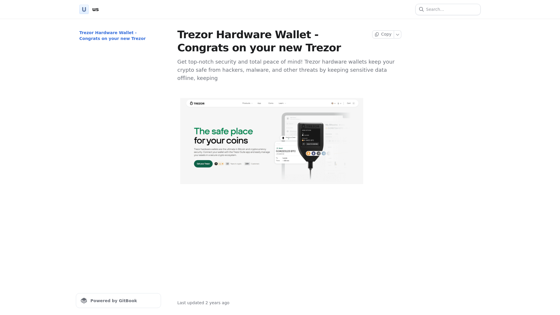 Screenshot of iotrzorhardirewallet.gitbook.io