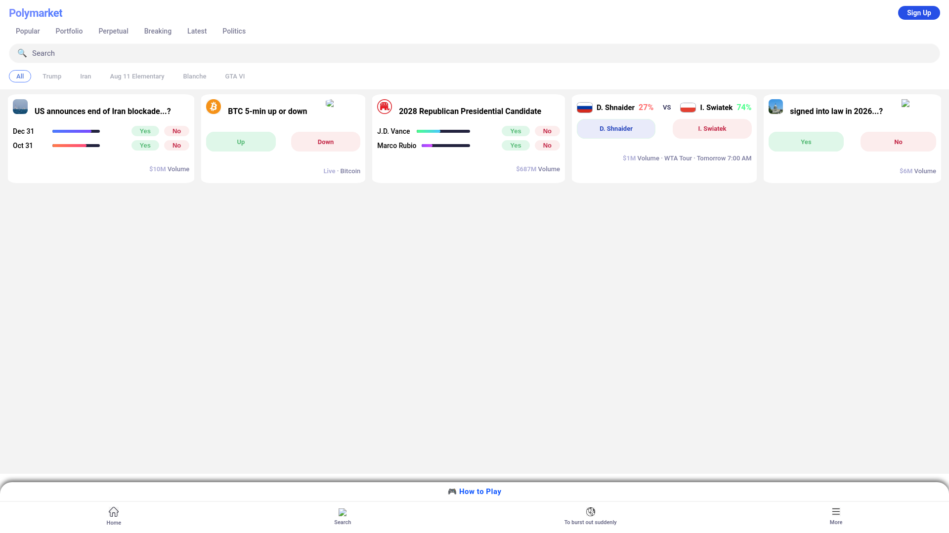Screenshot of poliymarket.xyz