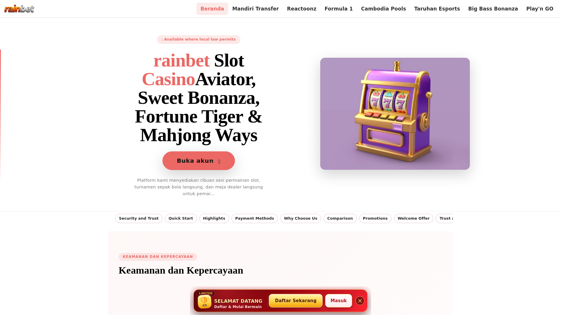 Screenshot of rainbet.bio