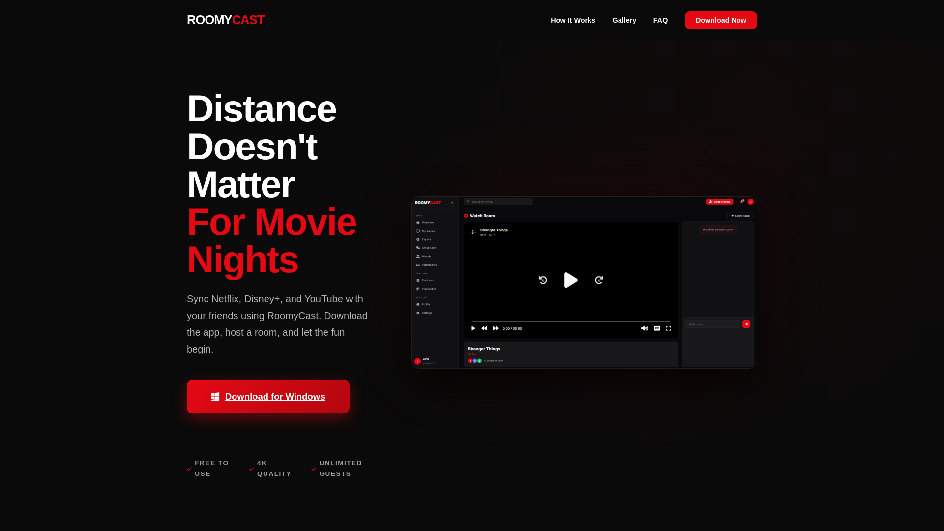Screenshot of roomycast.com