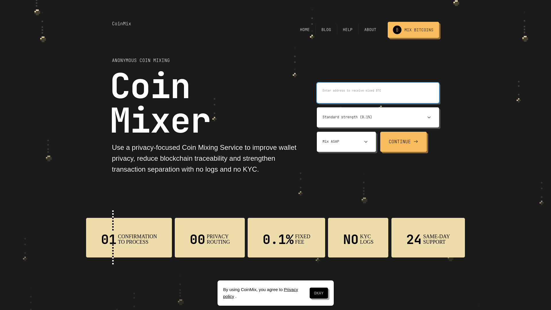 Screenshot of coin-mix.cash