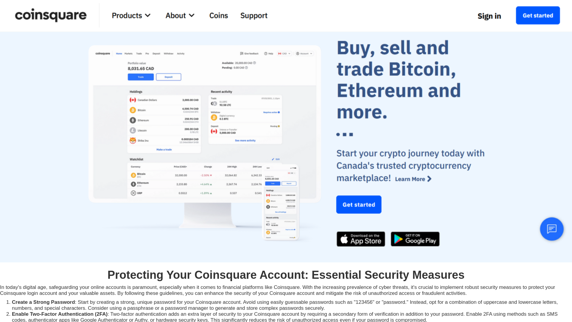 Screenshot of auth-coinsquare.webflow.io
