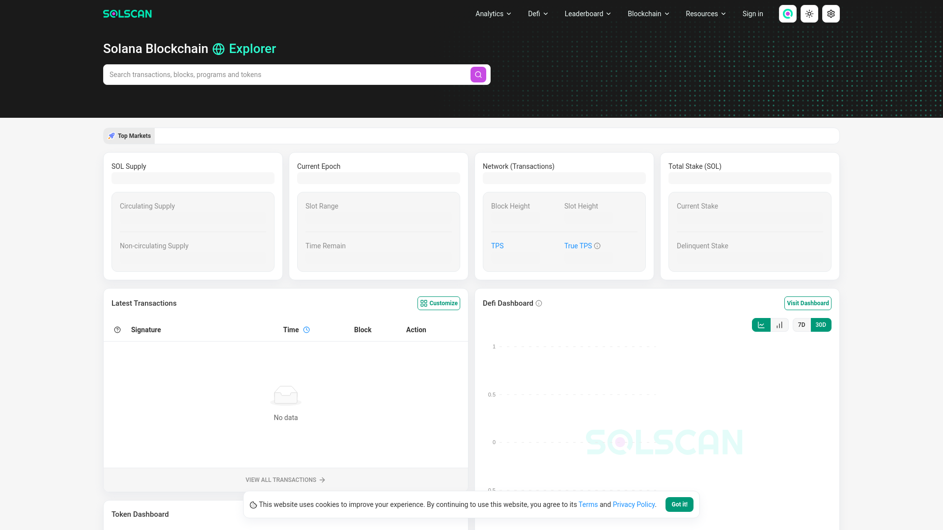 Stored capture of solscan.io