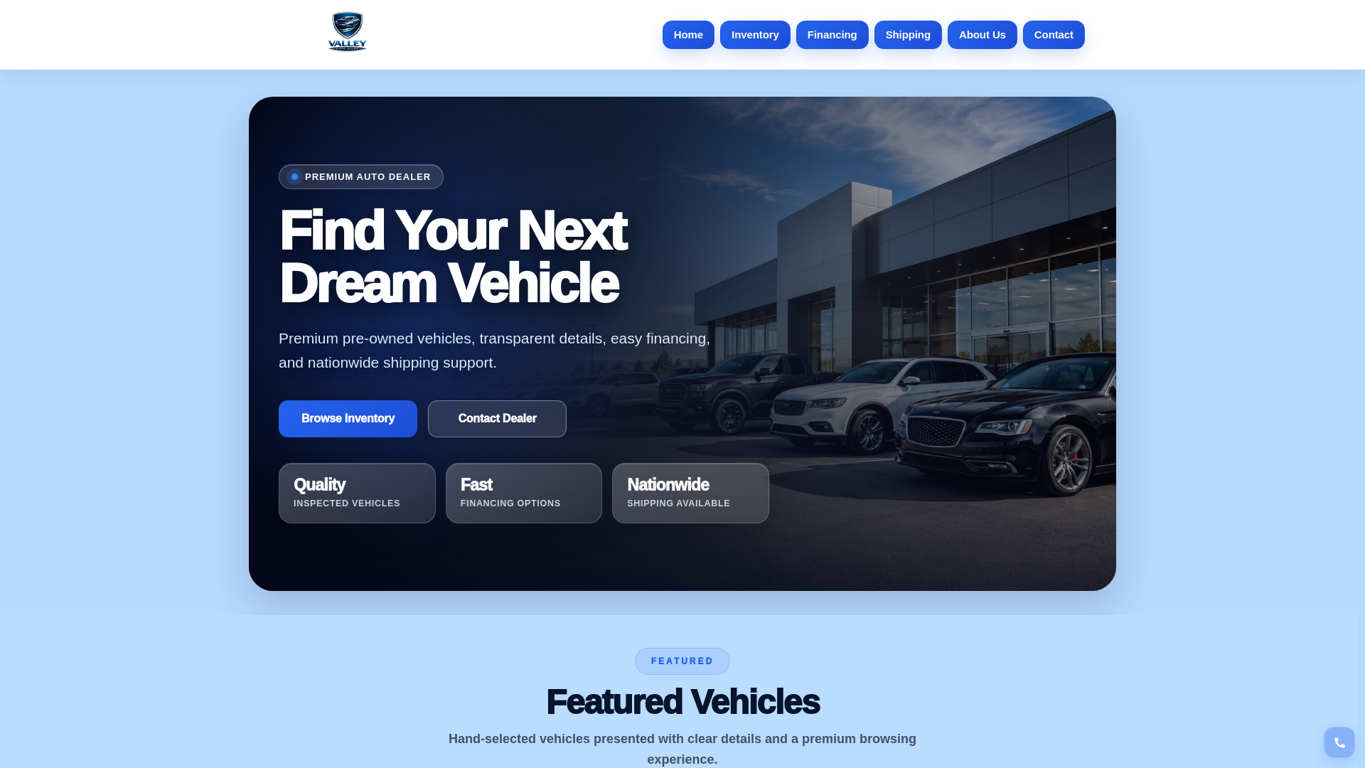 Screenshot of valley-auto-sales.com