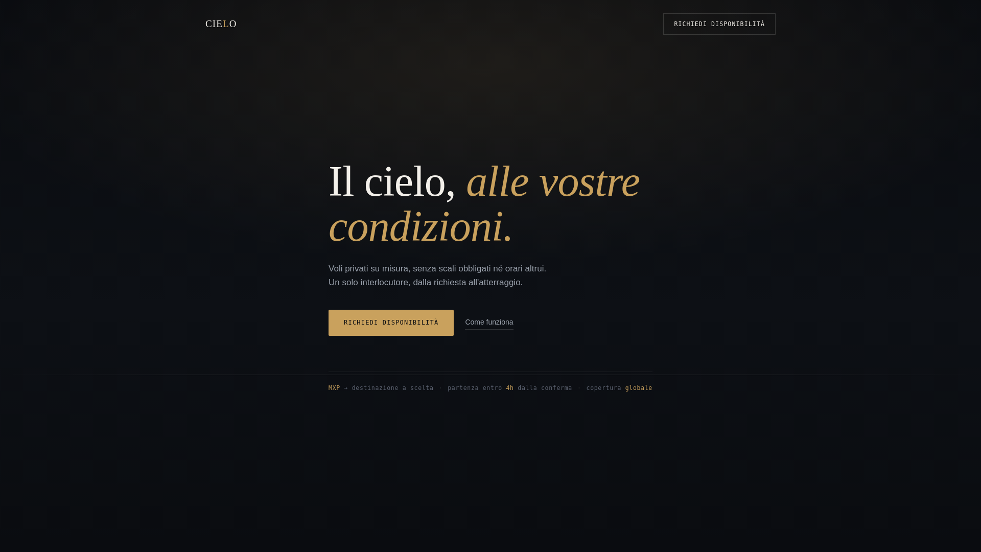 Screenshot of cieloprivatejet.com