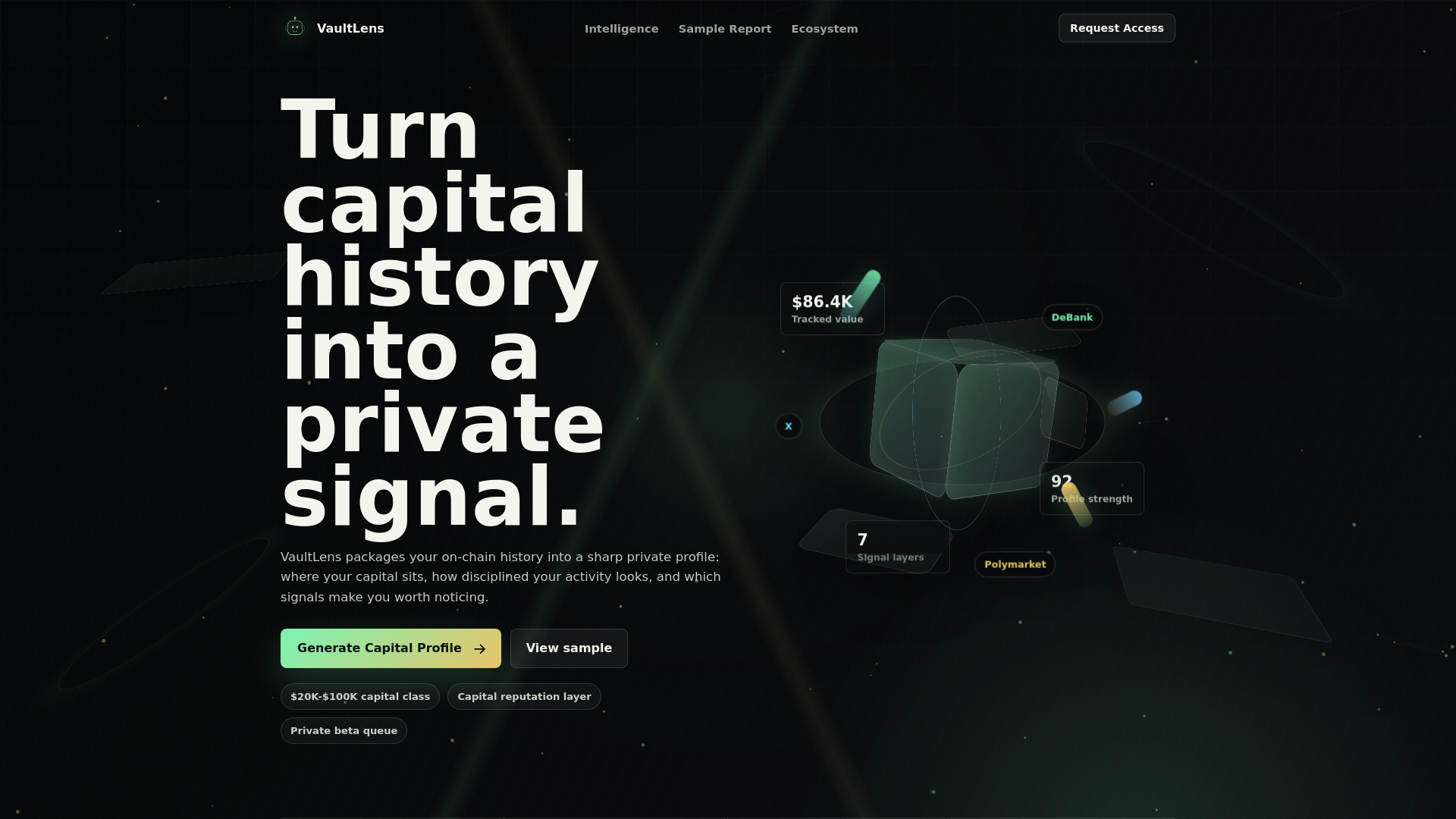 Screenshot of vault-lens.com